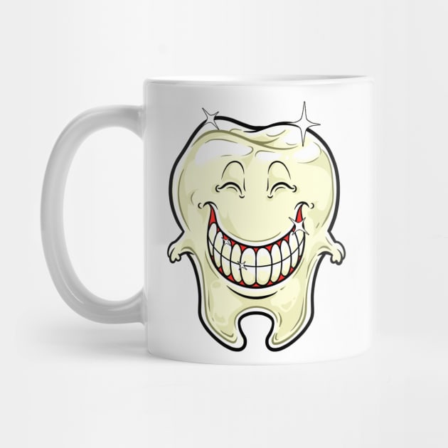 Cartoon grinning healthy tooth by Modern Medieval Design